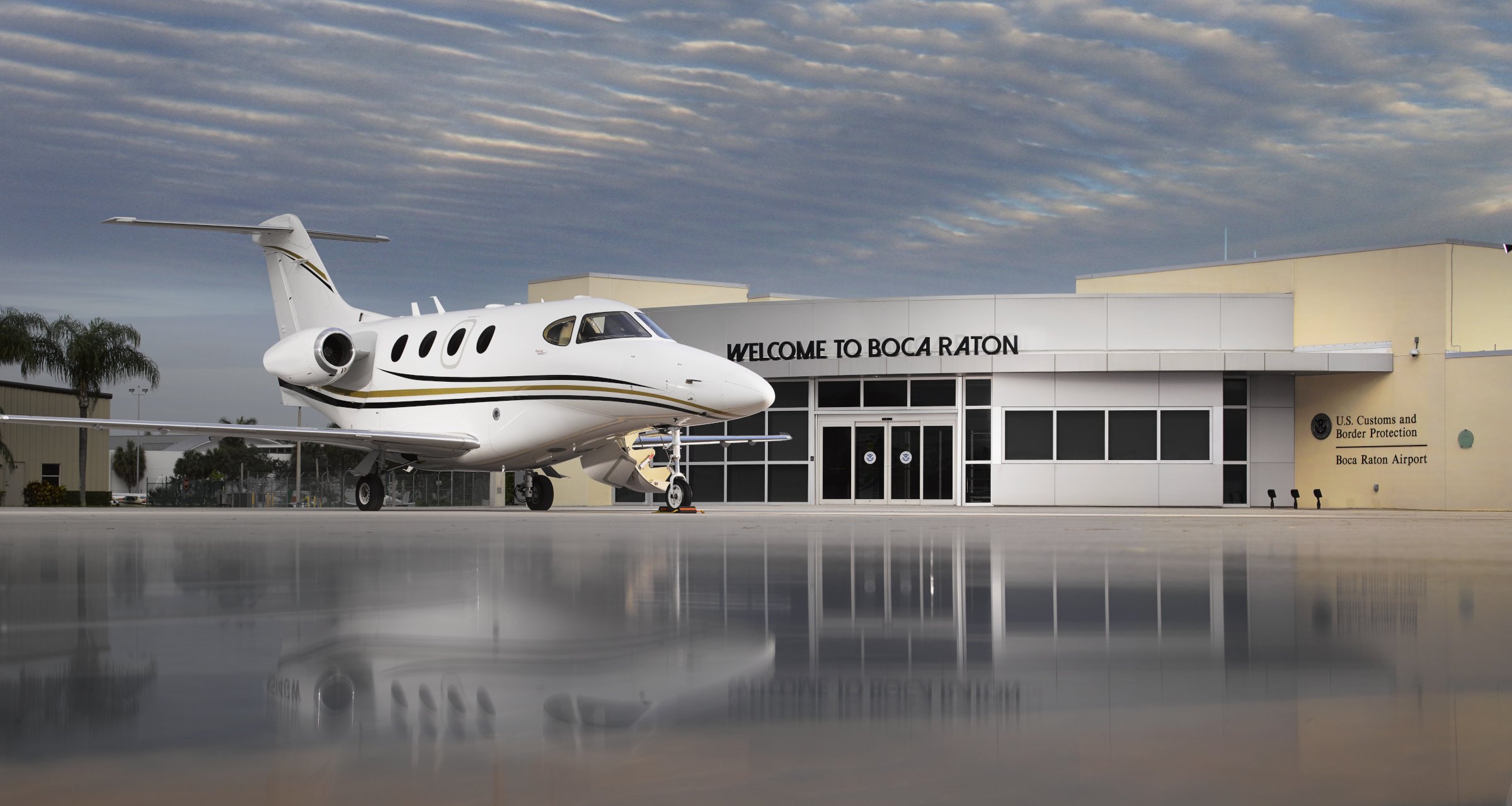 Private jet parked