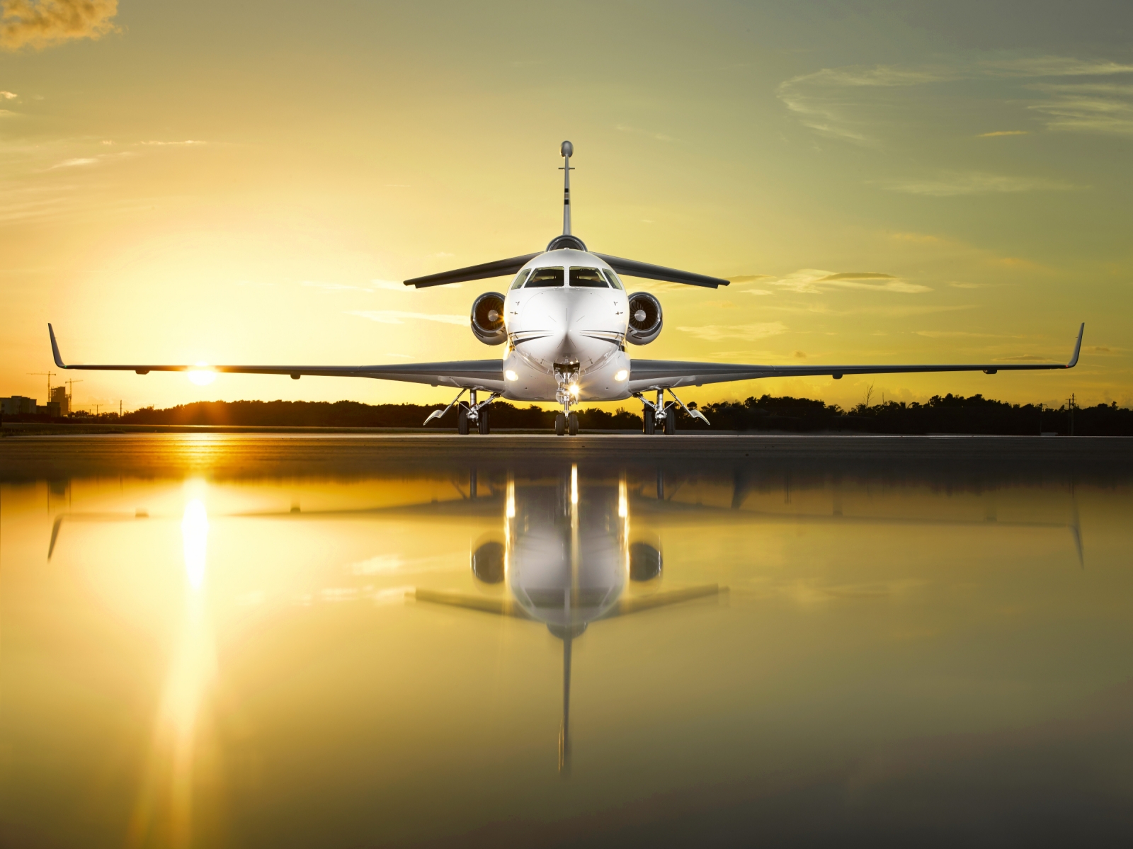 Private jet on tarmac