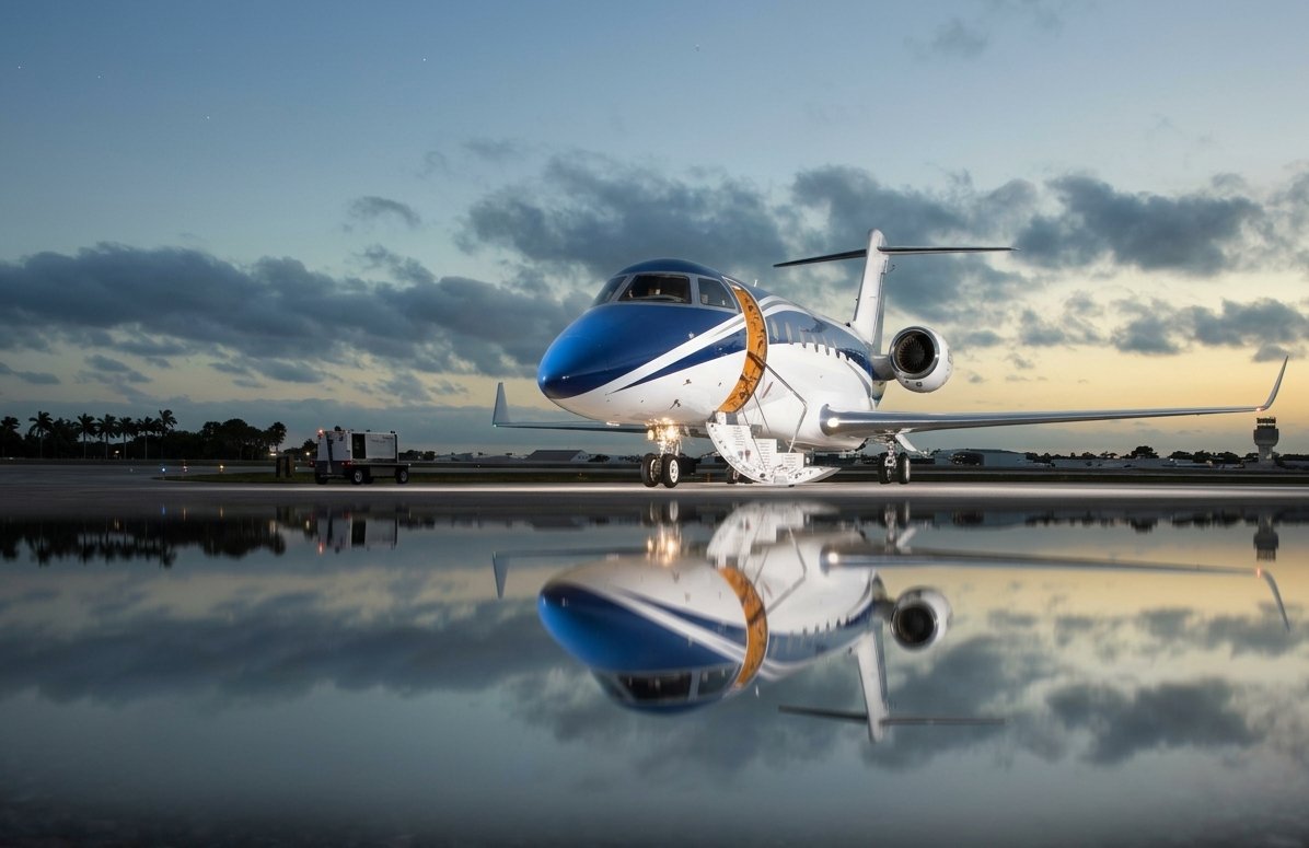 image of private jet on tarmac